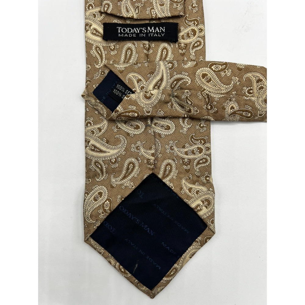 Today's Man Men's 100% Silk Tie Multi-Color Geometric Print W:3.8" L:59" - Picture 4 of 9